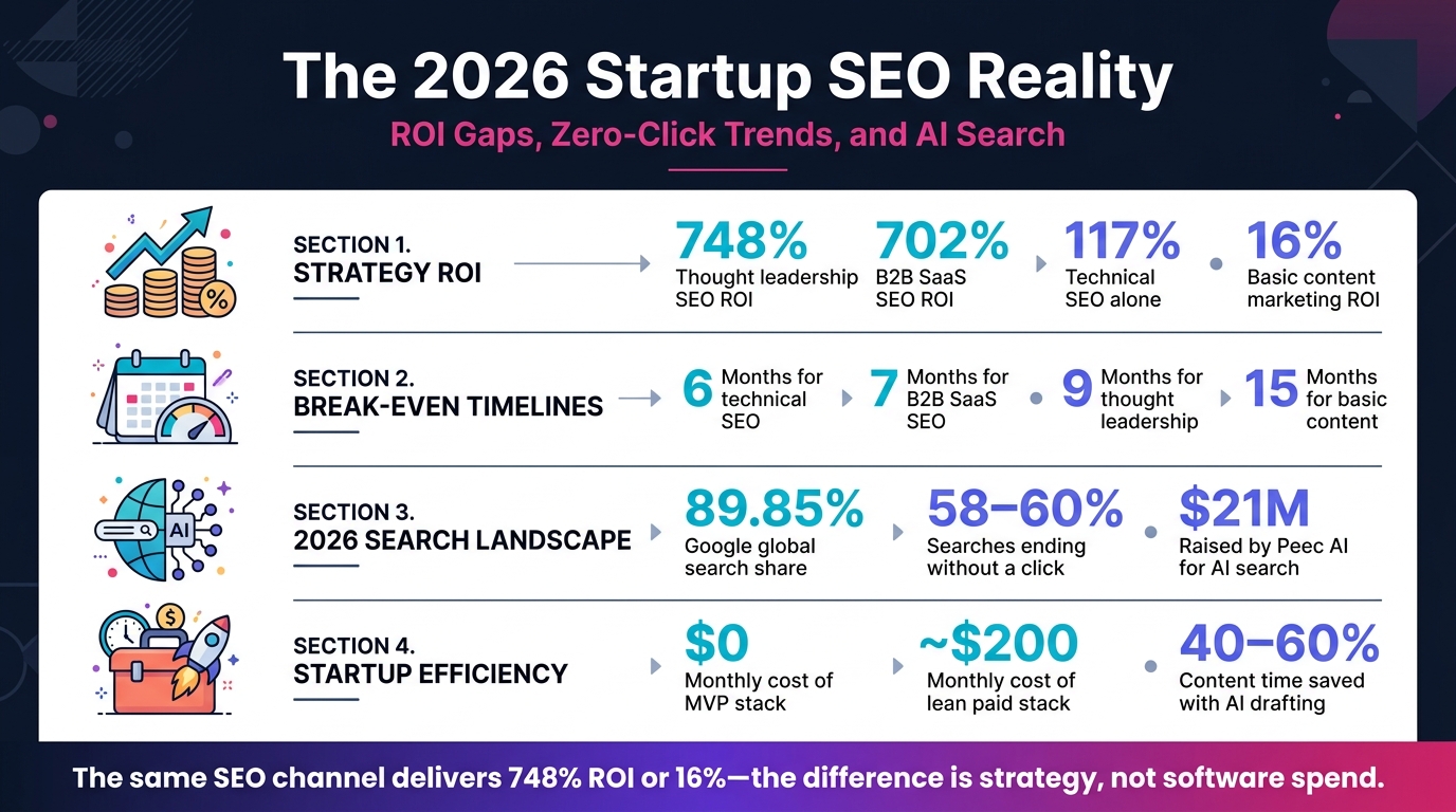 Startup SEO ROI and Search Landscape Statistics for Founders